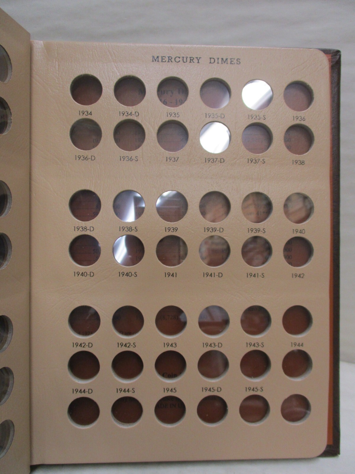 Dansco Coin Album #7123 Mercury Dimes 1916-1945 No Proofs 2-Page Album