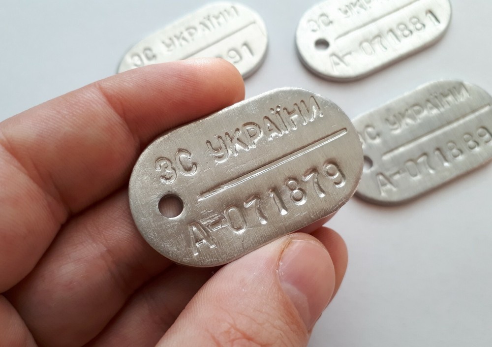 Russo Ukrainian War Dog Tag ID officer military original Ukraine Army Field Gear