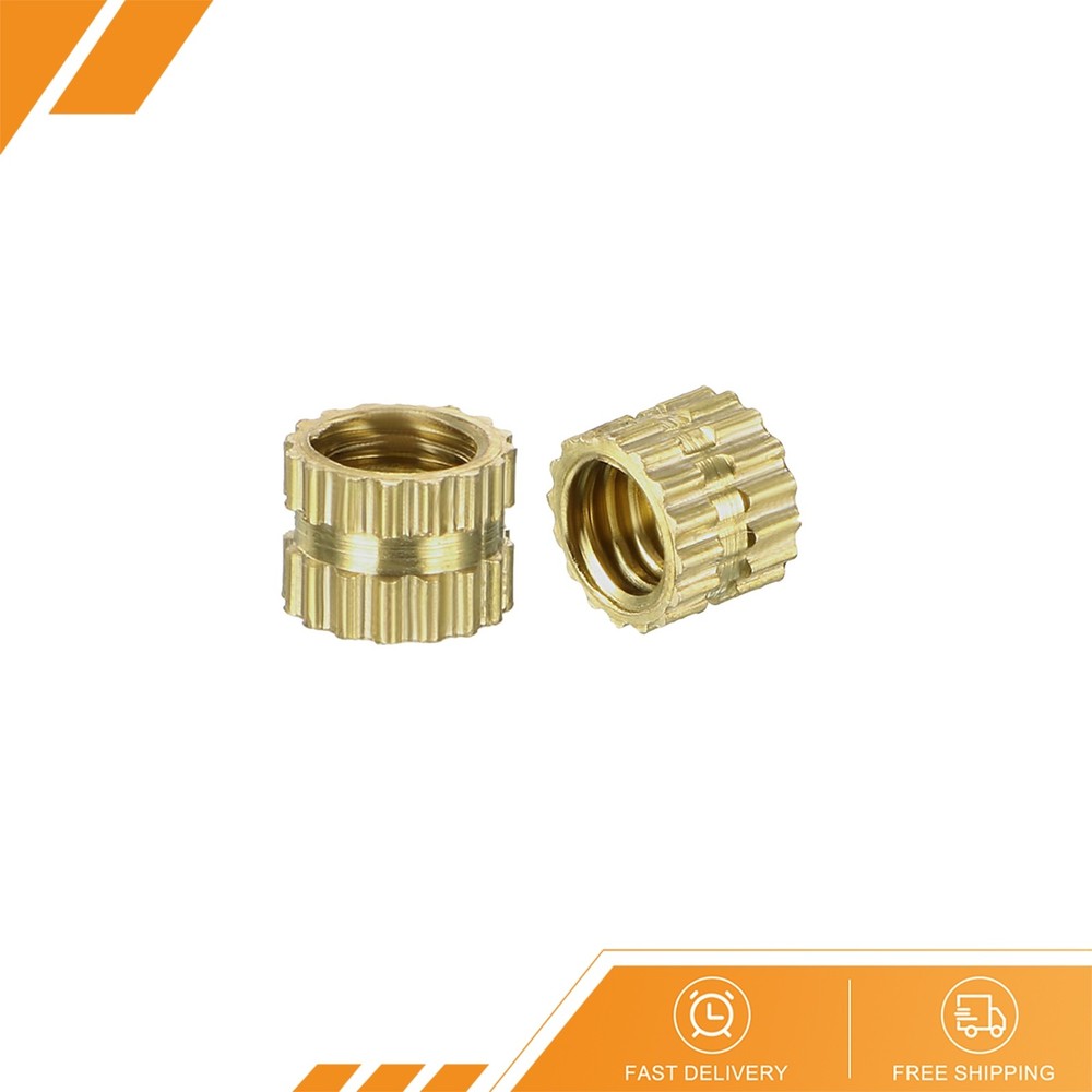 100pcs - M4x0.7mm Female Brass Knurled Threaded Insert Embedment Nut for 3D