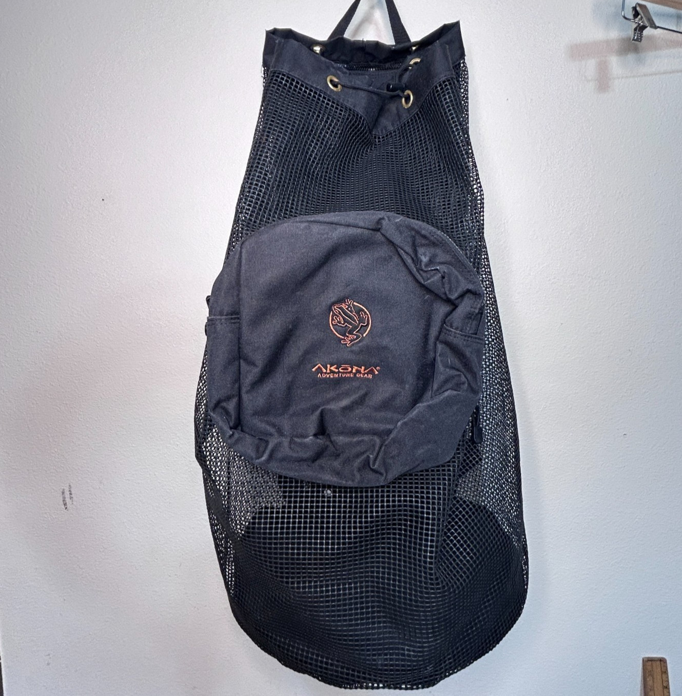 AKONA ADVENTURE GEAR Large Mesh Canvas Bag Backpack Scuba Snorkeling 30" 4749