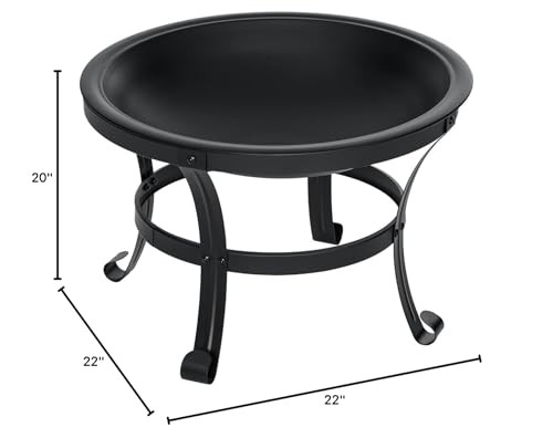 SINGLYFIRE 22 inch Fire Pit for Outside Outdoor Wood Burning Small Bonfire Pit S
