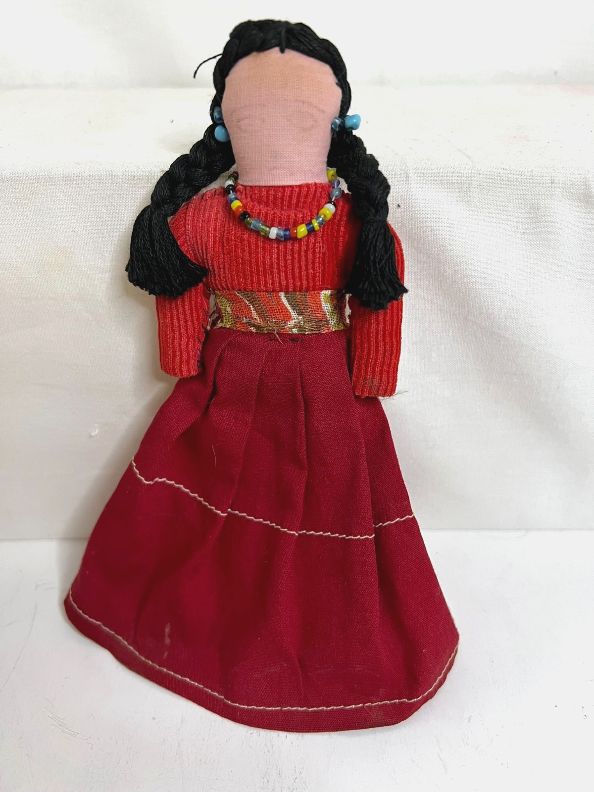 3 Vintage Navajo Fabric Doll Family Handmade Native American Man Woman Child