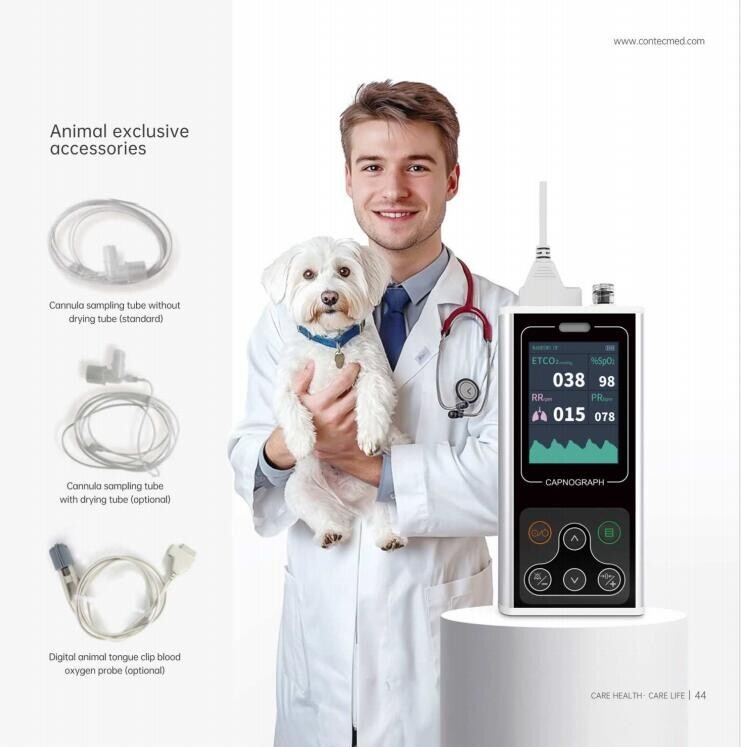 Veterinary CA10S Sidestream Capnograph EtCO2 RESP SpO2 PR CO2 Patient Monitor