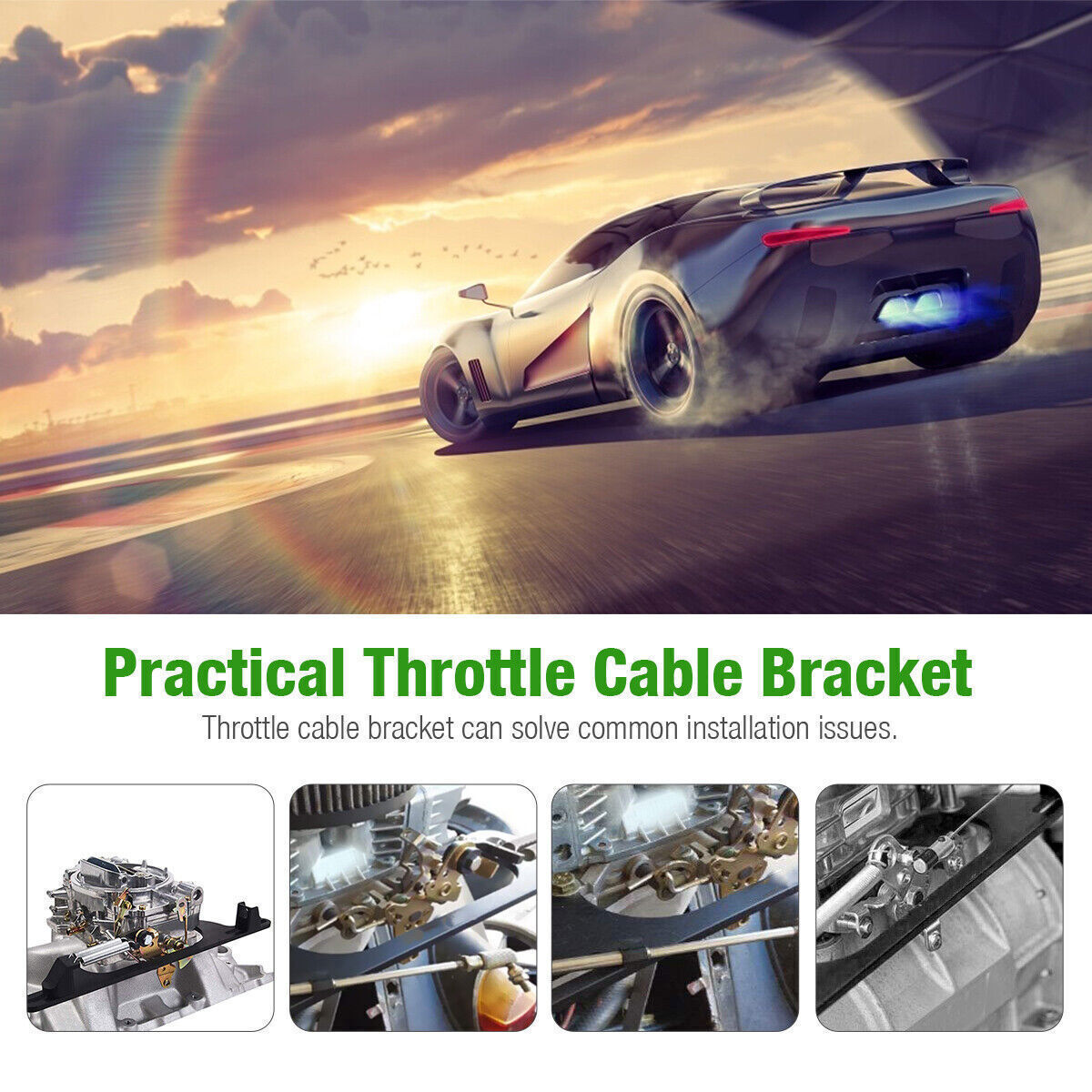 Throttle Cable Carb Bracket Carburetor 350 for Holley Aluminum 4150 4160 Series