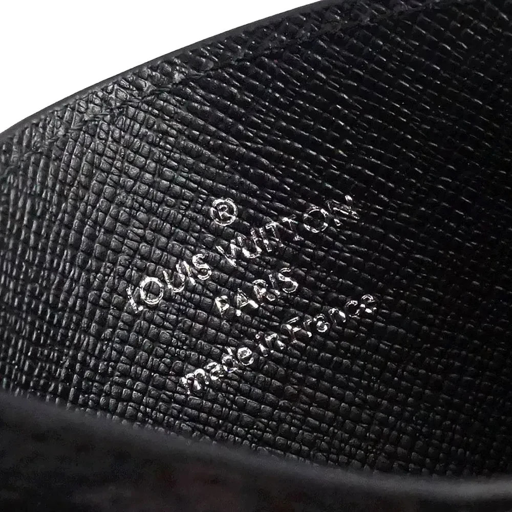 LOUIS VUITTON Porte Cartes Double Card Holder Monogram Eclipse Black M62170