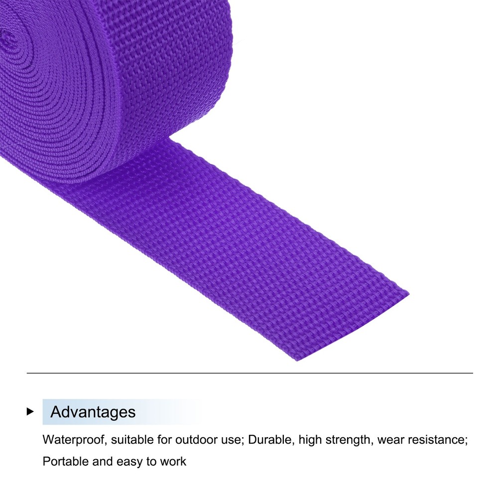 Lightweight Polypropylene Webbing Strap 3.8cm 5 Yard Dark Purple