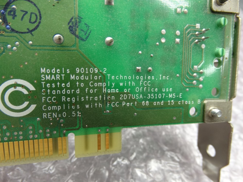 Smart Modular Technologies Network Card RJ11 90109-2 REV: NA
