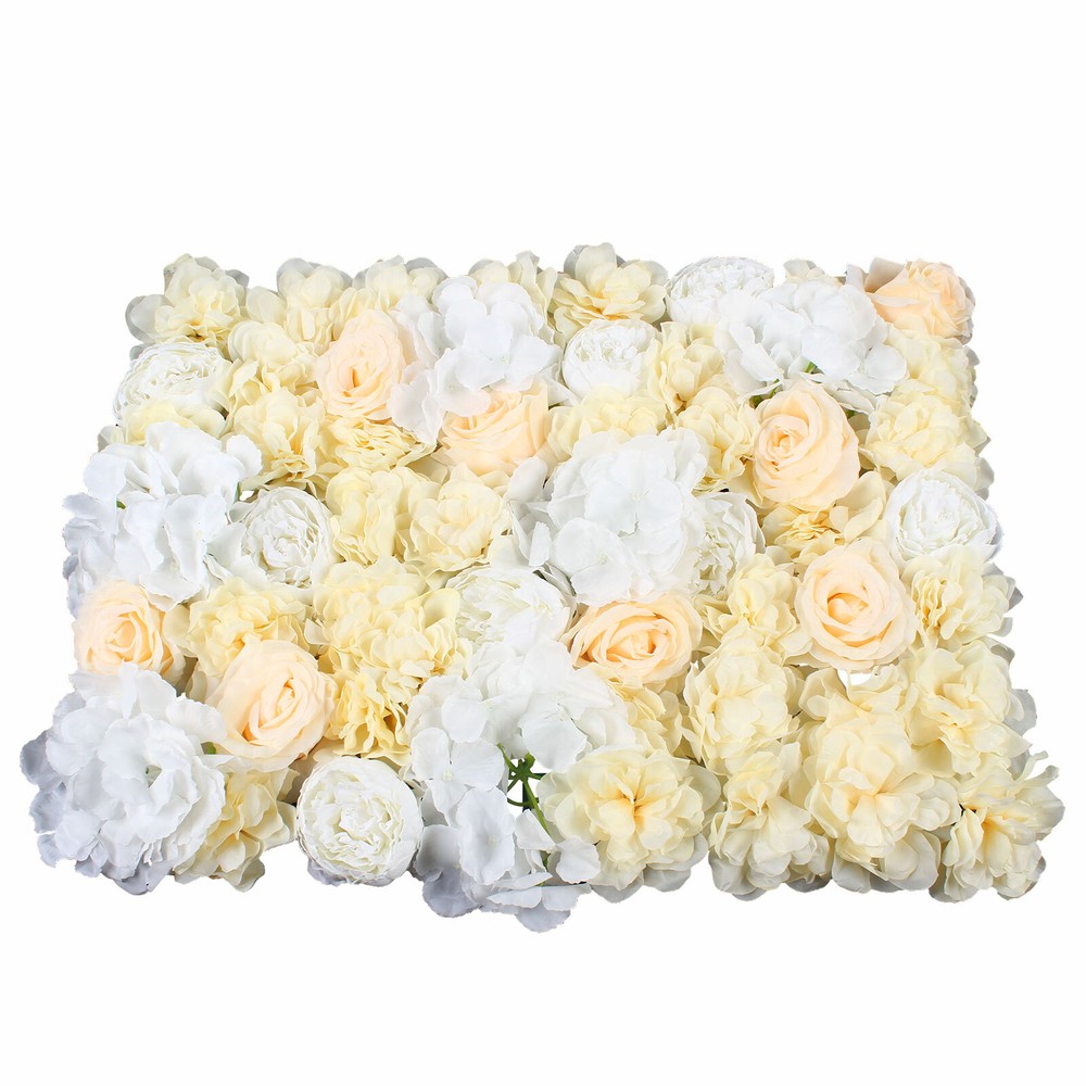 12 Pack Artificial Flower Wall Panels Hydrangea and Rose Flower Backdrop Panels