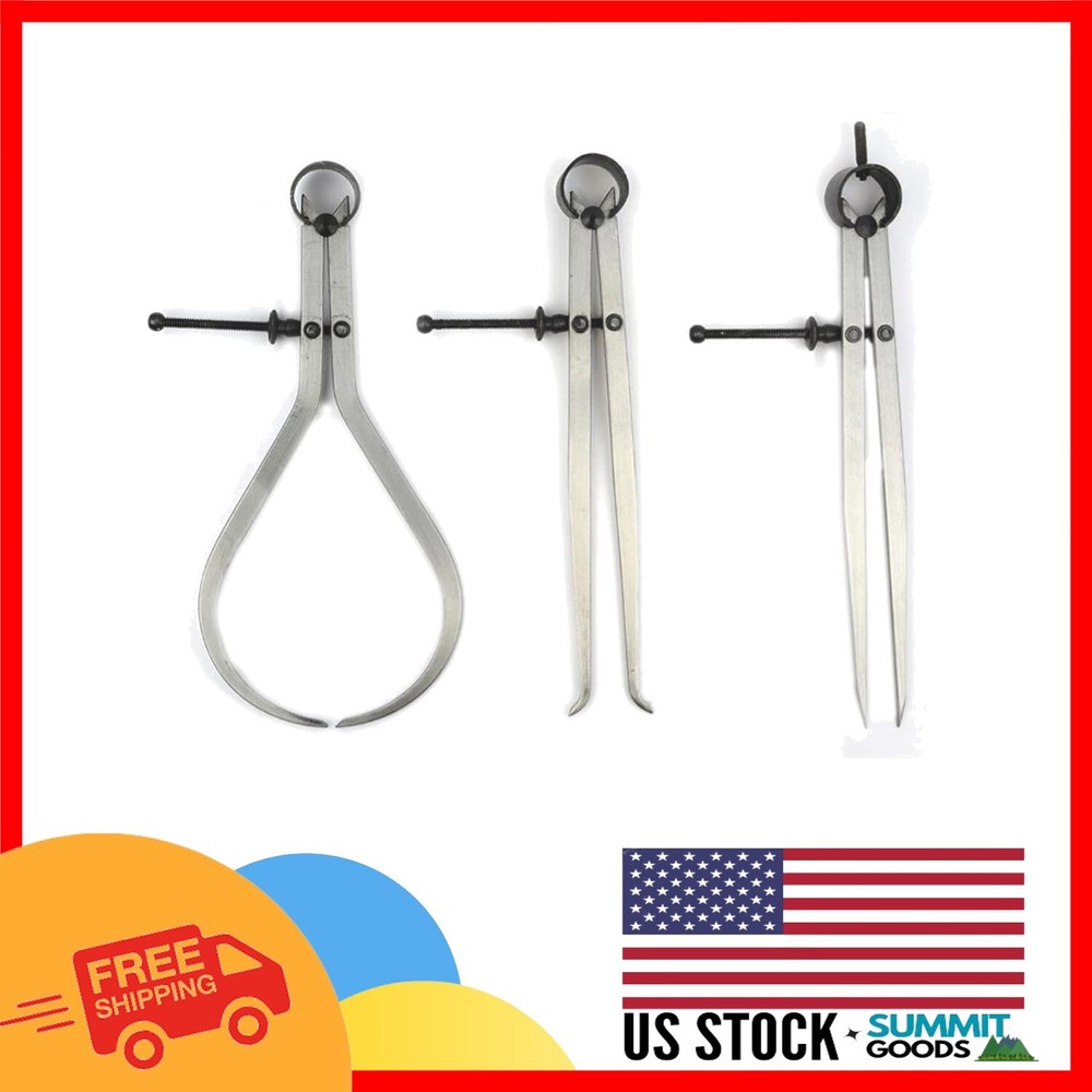 8-Inch Spring Caliper Set - Durable Precision Measuring Tools in Stainless Steel