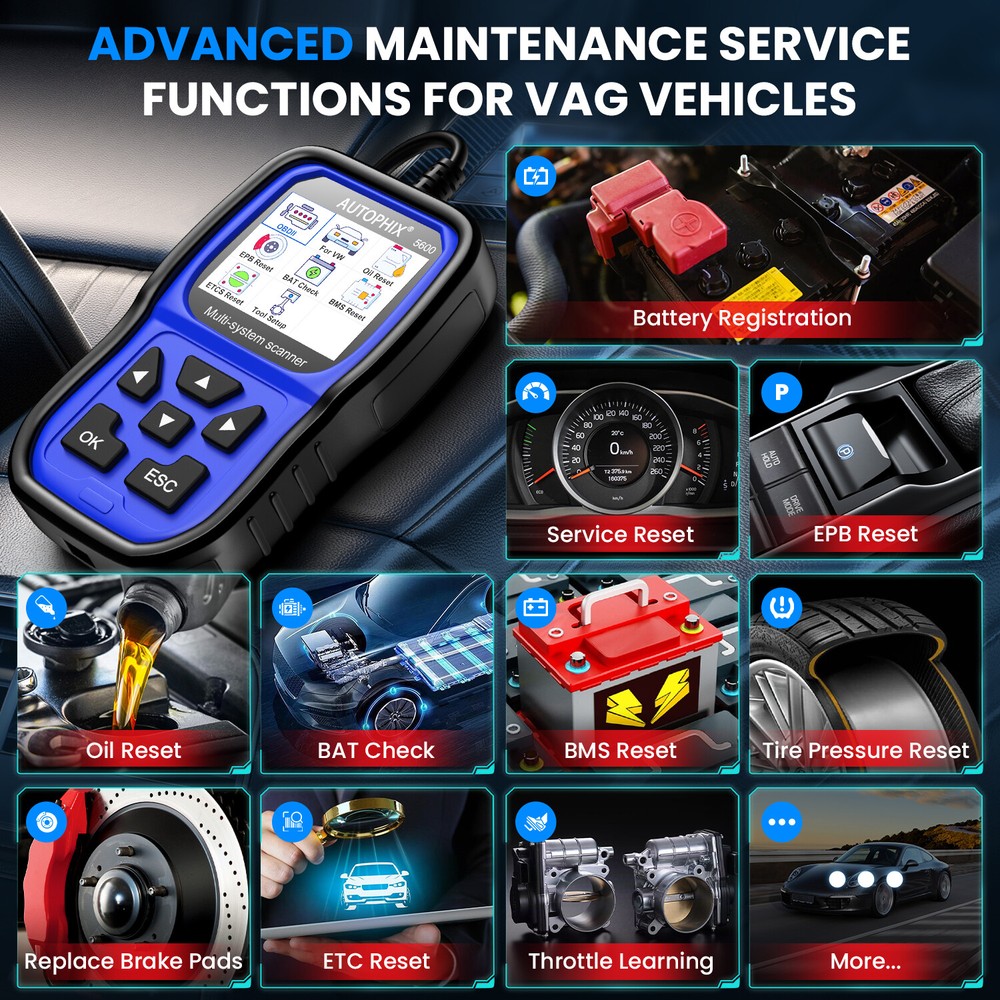AUTOPHIX 5600 OBD2 Scanner ABS SRS EPB Code Reader All System Diagnostic Tool