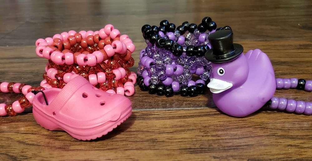 Kandi X-base Cuff Set Handmade Purple And Pink