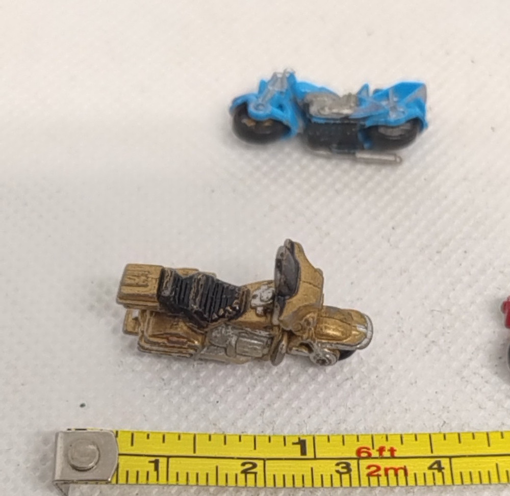 3 Micro Machines Motorcycles In Poor Condition