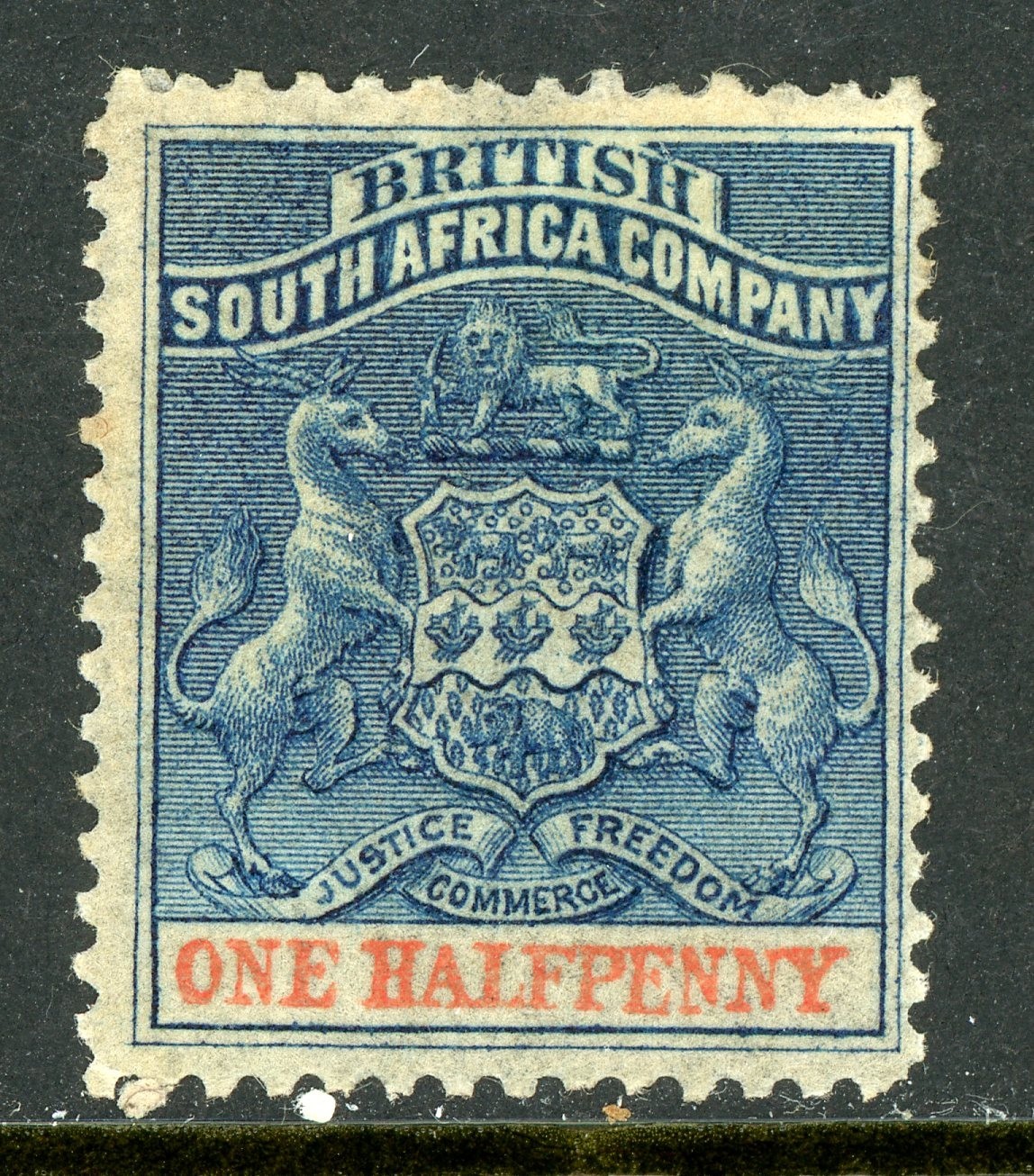 Rhodesia 1892 British QV  ½p Deep Blue & Vermillion SG #19 Mint S525