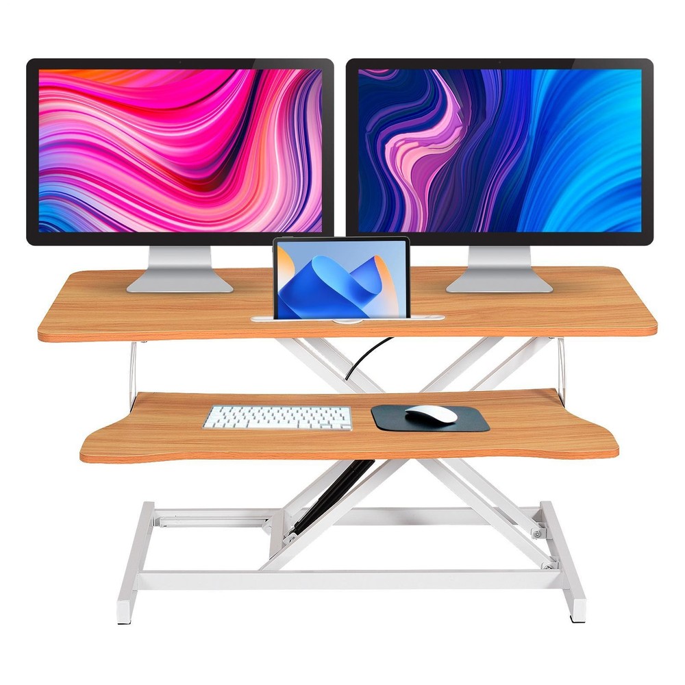37" Home Office Desk Riser Adjustable Standing Desk Converter Adjustable