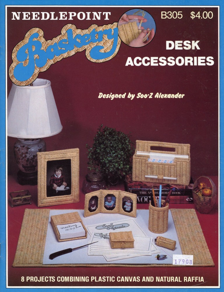 Lot Of 6 Needlepoint Basketry Pattern Booklets 50 Raffia Plastic Canvas Projects