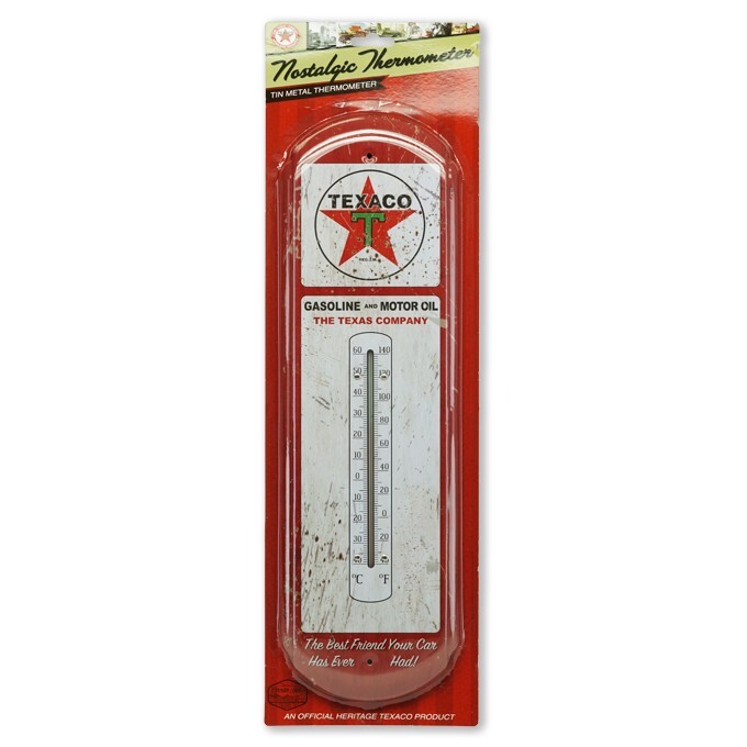 NEW! Gas & Oil TEXACO - Indoor Outdoor Metal Tin 17" Thermometer Nostalgic 40251