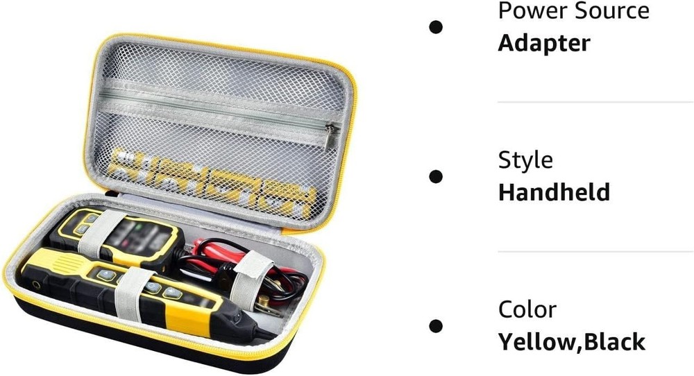Wire Tracer Tone Generator & Probe Kit Case for Ethernet, Telephone, Video - Bla