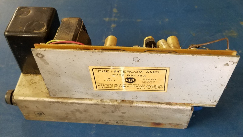 Vintage RCA BA-78A Cue / Intercom Amplifier - Modular
