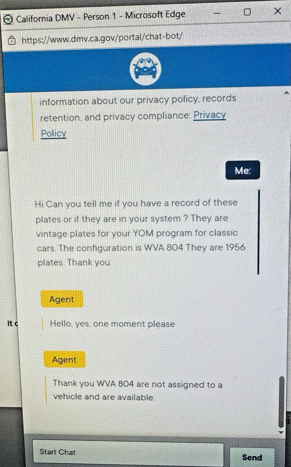 1956 California License Plates DMV Clear 1961 Chevrolet Impala 1961 validation