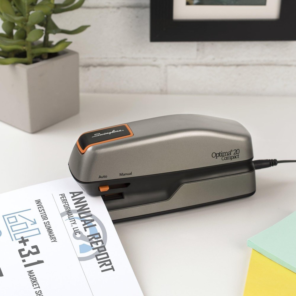 Swingline Electric Stapler, 20 Sheet Capacity, Optima 20, Jam Free, Compact,