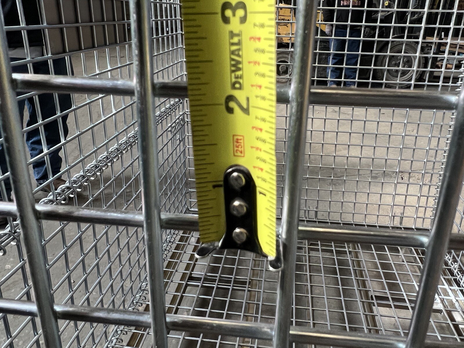 New wire basket 40”x48” x 42” tall gate on one side stackable wire basket 4000#