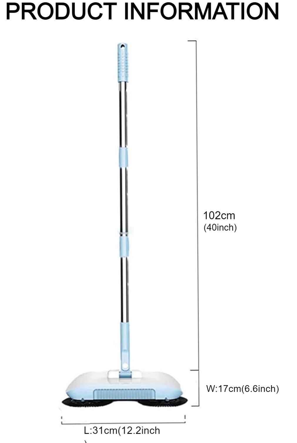 Wet/Dry Vacuum Cleaner Broom for Household Cleaning 180° Rotating Sweeping Mop