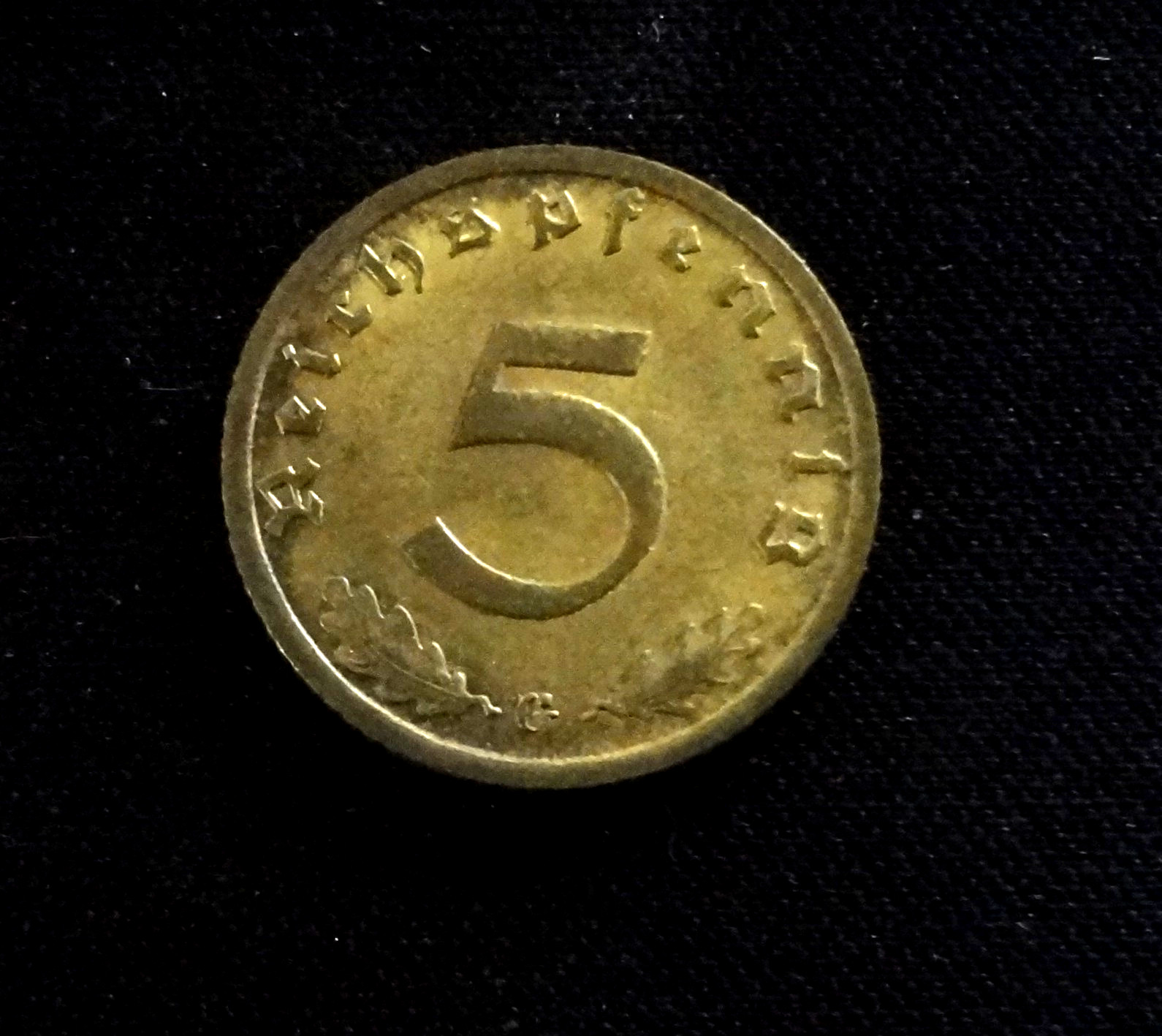 WWII German Third Reich Nazi Coin 1938-G 5 Reichspfennig
