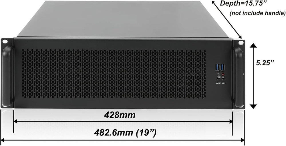 3U Rackmount Server Chassis with Liquid Cooling & 360mm Radiator Support