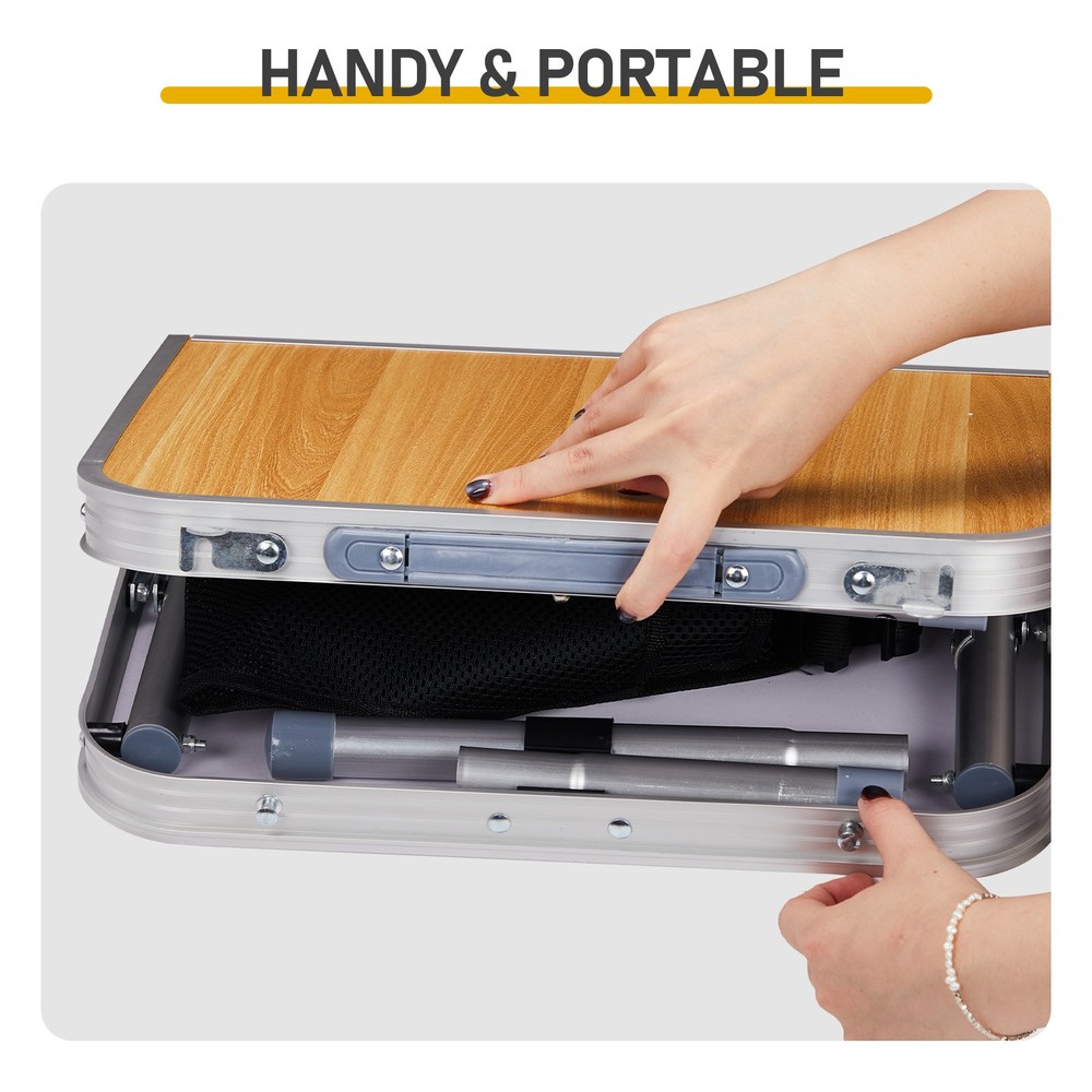 Outdoor Folding Camping Table,2ft Portable Pinic Table with 3Adjustable Height