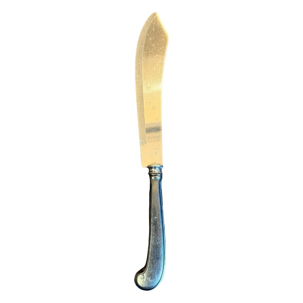 Webster Sterling Silver Handle Cake Pie Server Knife Stainless Blade Scimitar