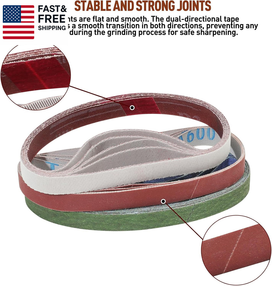 45 Pcs 1/2" X 12" Replacement Sharpening Belt Kit for Official Work Sharp Knife