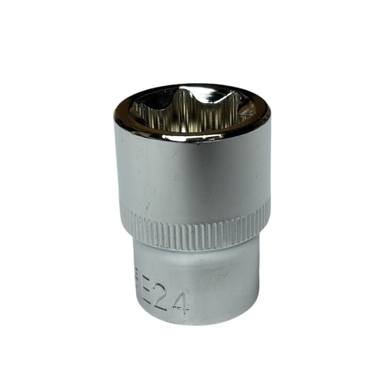 E24 Torx 1/2” Drive External Chrome Type E Socket 6 Point For Ratchet Wrench