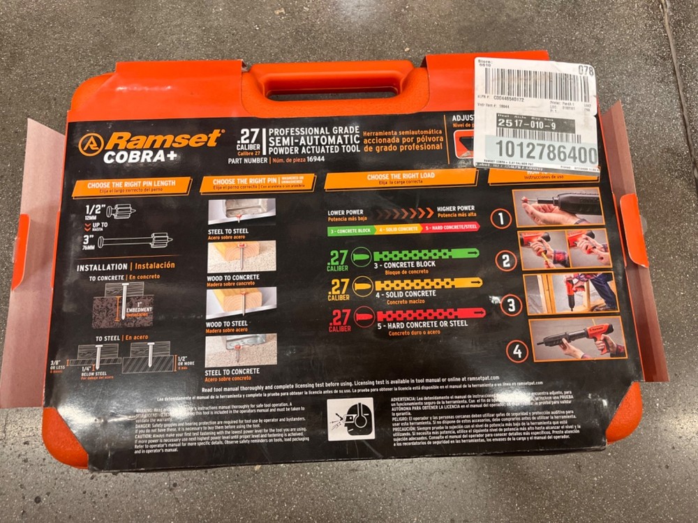 Ramset Cobra Plus .27 Caliber Semi-Automatic Powder Actuated Tool (NEW)