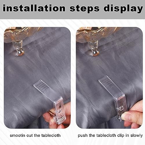 BOXOB 12pcs Spring Tablecloth Clips, Transparent Plastic, Modern Style,
