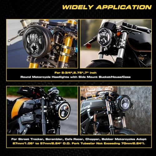 Motorcycle Headlight Bracket with Clamps Motorcycle Headlight Mounting Brackets