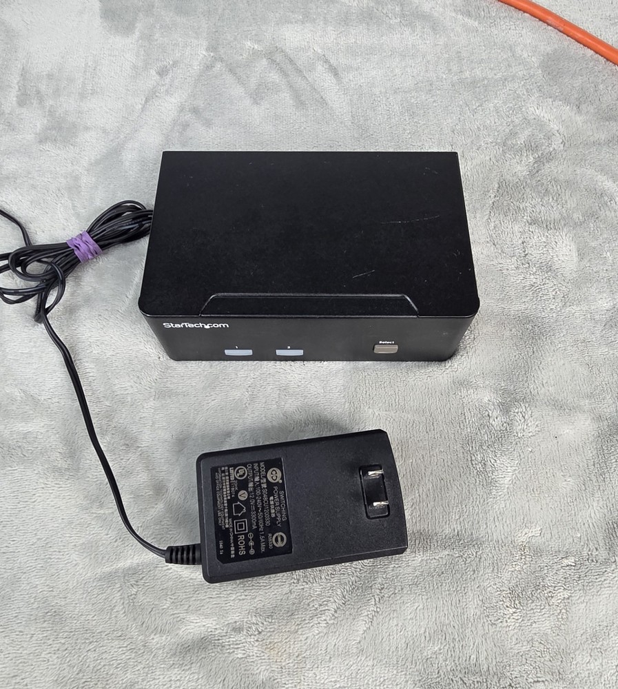 StarTech 2-Port VGA KVM Switch USB 2.0 Hub w/ Power Adapter Tested