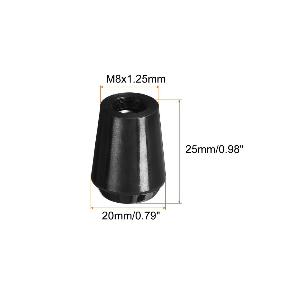 M8x25mm Female Threaded Hand Knobs Tapered Insert Handles for Mechanical, 4Pcs