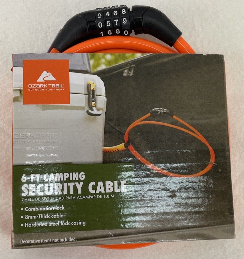 Ozark Trail 6 Foot Cable with Combination Lock for Camping, Biking, Security