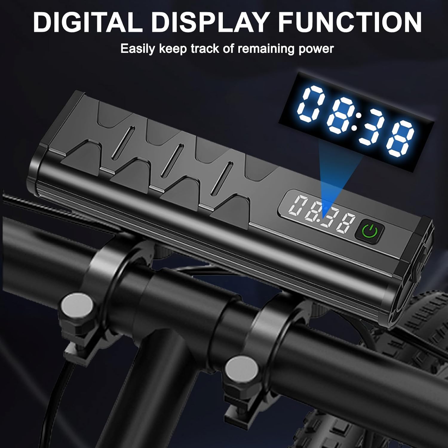 Powerful 4800LM LED Bike Light Bar 10000mAh Rechargeable Bicycle Front Headlight