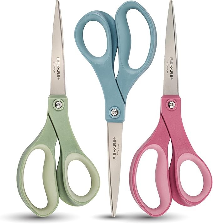 Fiskars SoftGrip Titanium Scissors - Contoured Performance All Purpose - 8" Tita