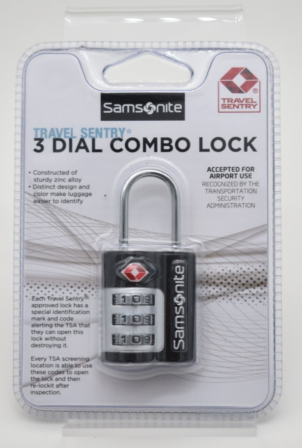 Samsonite Travel Sentry 3-Dial Combination Lock / Black