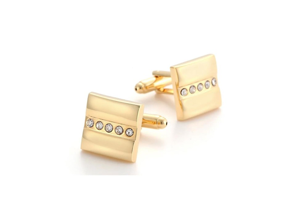 Luxury Gold Cufflinks Five Stone Great Gift Elegant Present