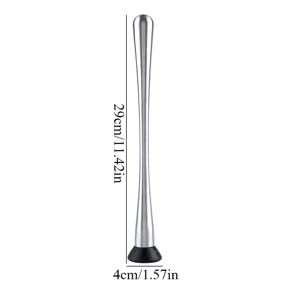 Long Stainless Steel Cocktail Muddler, 11inch Professional Drink Silver