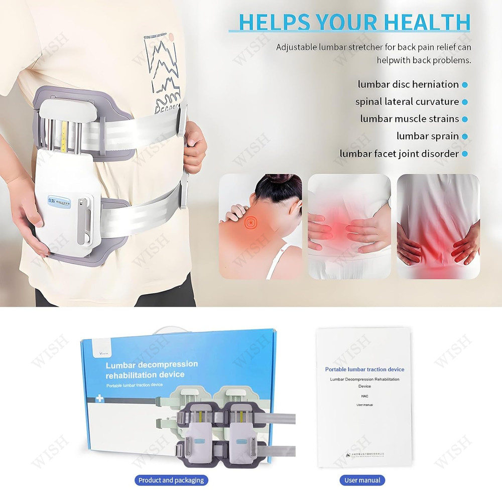 WEIHE Lumbar Traction Device Back Stretcher Spinal Decompression Devices