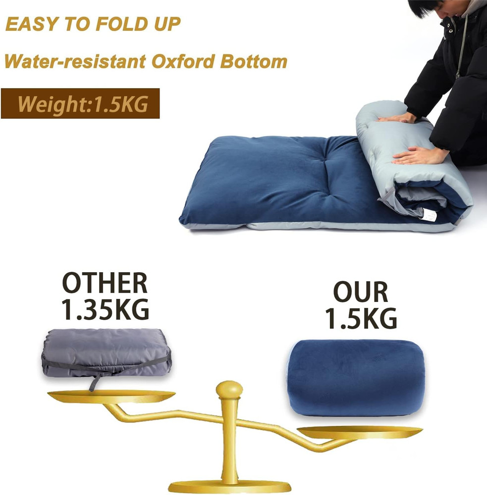 Thick Camping Sleeping Pad, Soft Comfortable Microfiber Camping Cot Pads for Adu