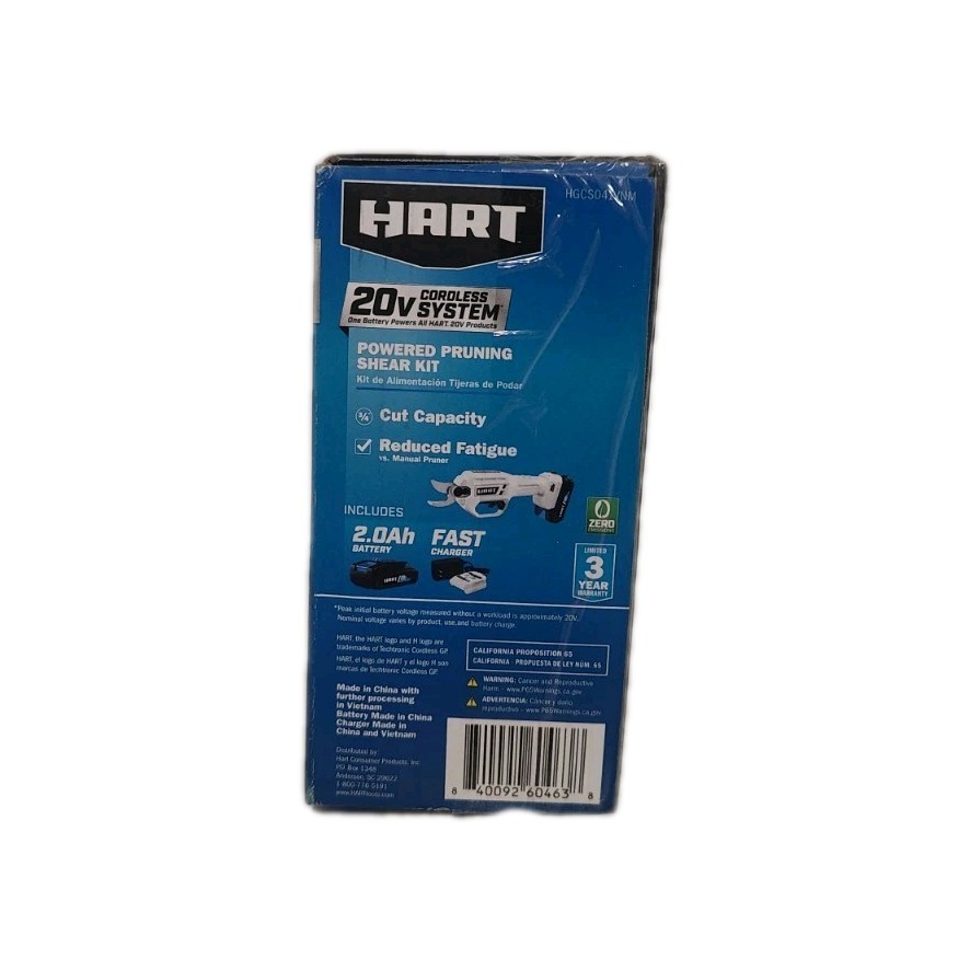 HART 20V Pruning Shears Kit W 2Ah Battery + Charger New !!!