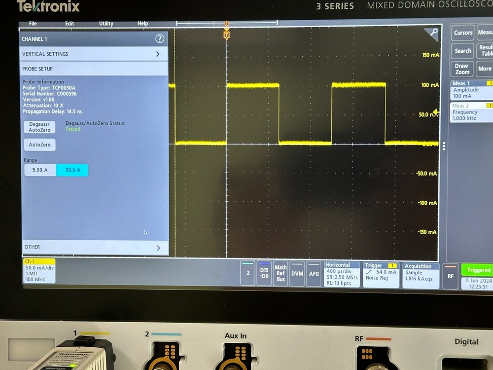Tektronix TCP0030A 30A AC DC TekVPI Current Probe Functionally Tested Working