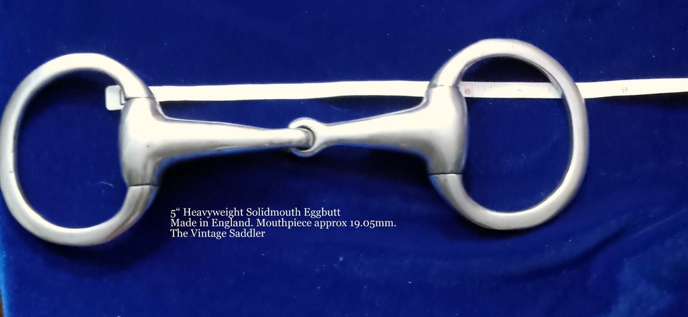Eggbutt Snaffle, 5" Hand Cast Heavyweight, solid mouth,. Fabulous Bit.