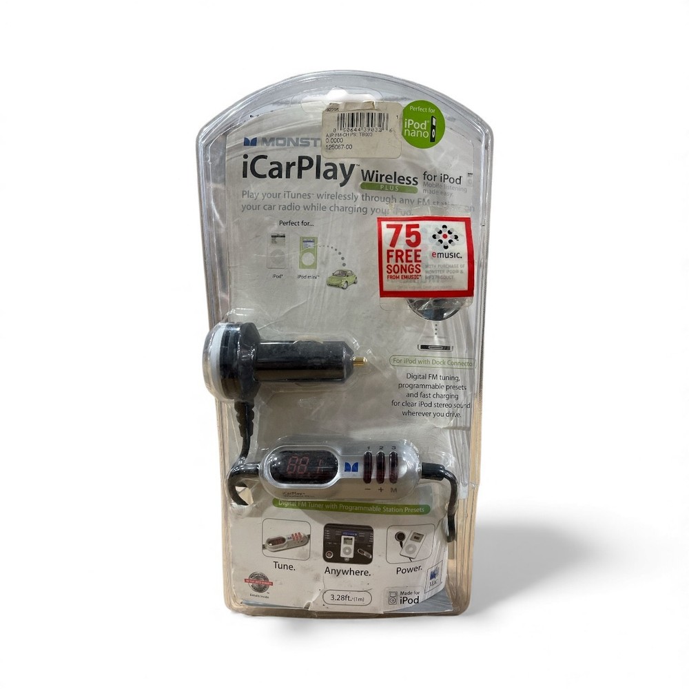 Monster iCar Play Wireless Plus FM Transmitter, Charger for iPod