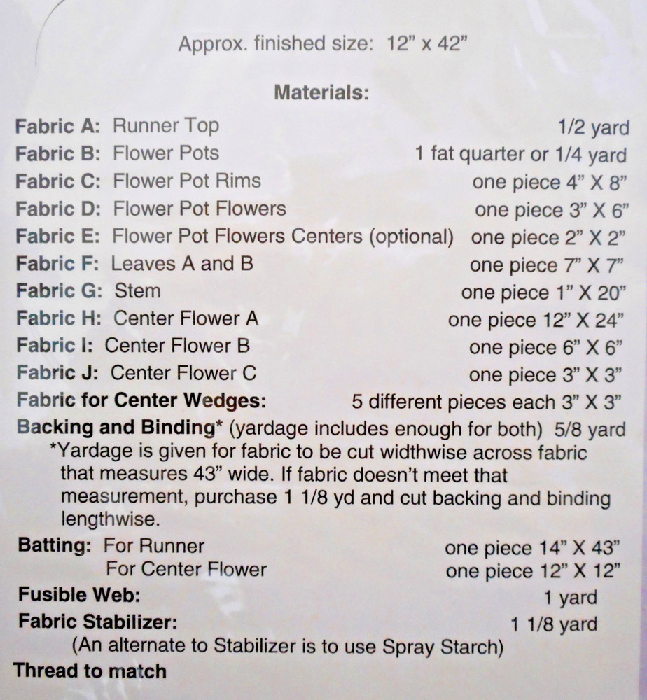 3 Patterns-Table Runner & Placemats-Inside Out Mats-Shared Blossom-Triangles-140